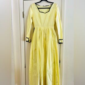 VTG Renaissance Victorian Linen Handmade Bustle Cos Play Cottagecore Maxi Dress
